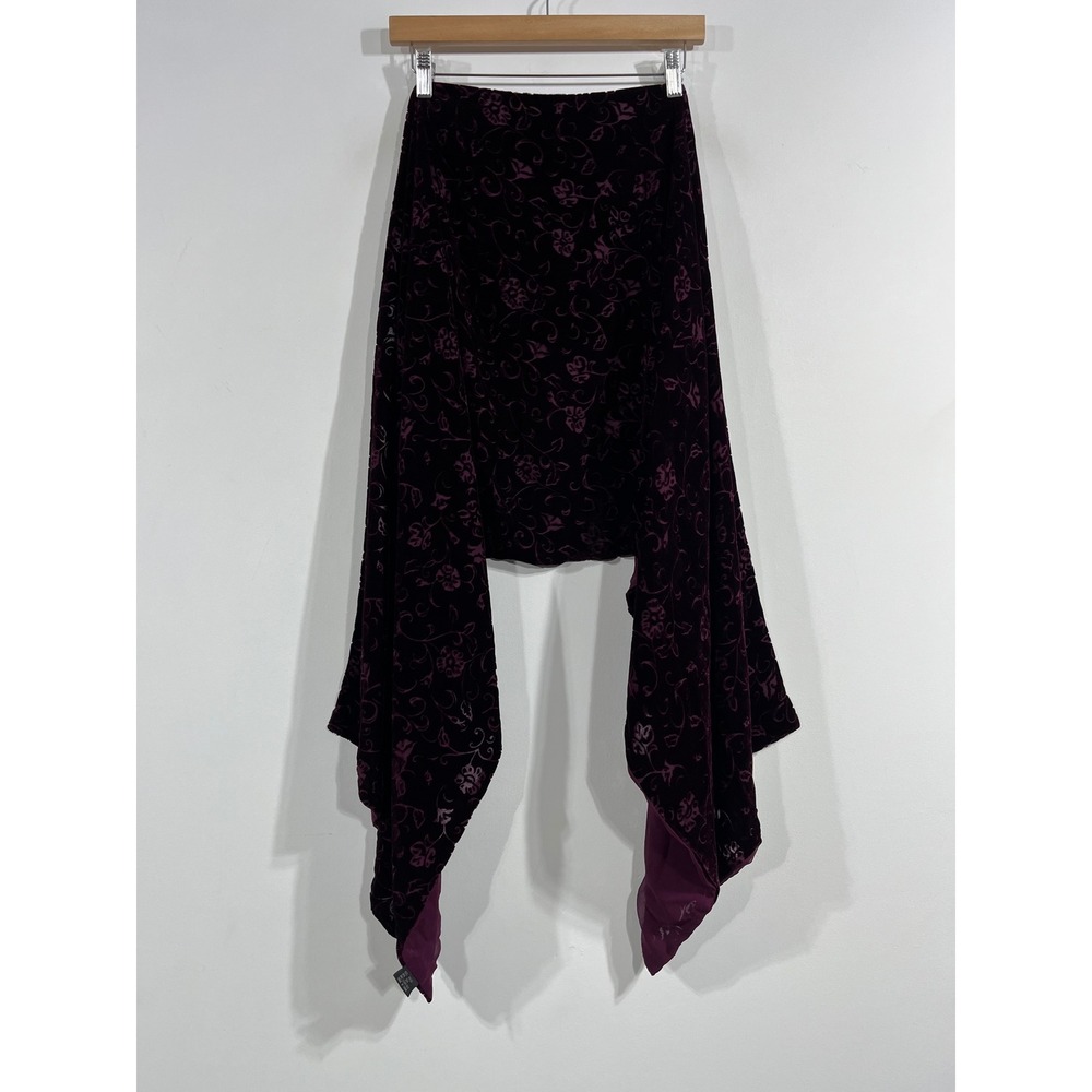 Cejon Whimsigoth Fairy Grunge Silk Blend Burnout Velvet Floral Wrap Scarf Shawl